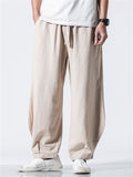 Men's Japanese Solid Color Loose Cotton Casual Pants