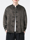 Men's Vintage Jacquard Stand-up Collar Shirt