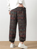 Men's Cozy Ethnic Style Jacquard Ankle-tied Woolen Pants