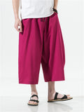 Candy Color Wide Leg Cropped Pants for Male