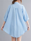 Holiday Cozy V Neck Half Sleeve Loose Shirt for Women