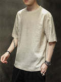 Men's Short Sleeve Crew Neck Simple Shirt