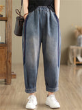 Ladies Patchwork Contrast Color Spring Autumn Jeans