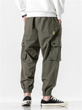 Fleece Lined Drawstring Cargo Pants for Men