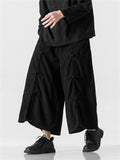 Men's Asian Style Knot Button Wide Leg Corduroy Pants