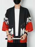 Chinese Style Printed Men's Open Front Comfy Shirts