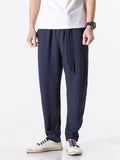 Men's Original Simple Linen Lace Up Casual Trousers