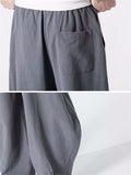 Men's Japanese Solid Color Loose Cotton Casual Pants