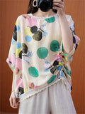 Female Round Neck Fruit Polka Dot Print Sweet Shirts