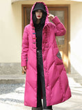 Women's Hot White Duck Down Hooded Overcoat for Winter