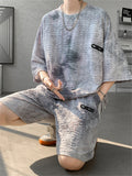 Tie-Dye Casual T-shirt Shorts Men's Sweat Suit