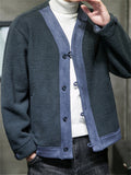 Casual V Neck Button Up Baseball Coat for Men