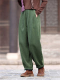 Women's Warm Thickened Cotton Linen Pants for Winter