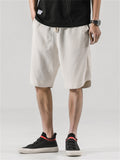 Men's Casual Relaxed Cotton Linen Sport Shorts for Summer