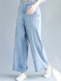 Women's Leisure Light Blue High-Waist Jeans