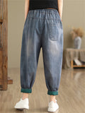 Ladies Patchwork Contrast Color Spring Autumn Jeans