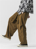 Men's Warm Corduroy Pants with Waistband for Autumn Winter