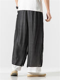 Men's Chinese Style Flowy Double Layer Mesh Cotton Pants