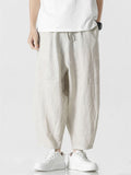 Comfy Cropped Loose Casual Linen Pants for Men