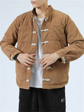 Corduroy Thickened Pure Color Coats for Men