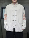 Male Textured Ethnic Style Embroidered Jackets