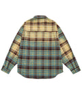 Spring Retro Contrast Color Plaid Long Sleeve Shirt for Women