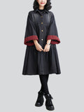 Drawstring Sleeve Oversized Pleated Denim Dresses for Women