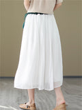 Women's Stylish Tassel Lace-up Contrast Color Lining Skirt