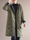 Women's Warm Mid-length Hooded Cotton Coats