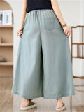 Ethnic Style Peony Patchwork Fashion Wide Leg Jeans for Women