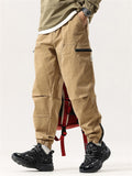 Male Zippered Pocket Comfort Drawstring Work Pants