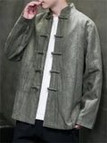 Chinese Style Knot Button Cozy Kung Fu Jacket for Men