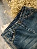 Women's Leisure High Waist Washed Effect Blue Floor Length Jeans