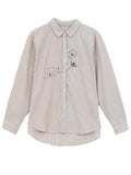 Women's Casual Bee & Dandelion Embroidery Stripe Shirt