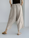 Elastic Waist Cotton Linen Retro Pants for Women