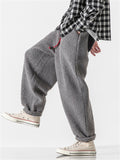 Men's Furry Large Size Casual Solid Color Trousers