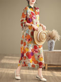 Casual Colorful Polka Dot Print Long Shirt Dress for Women