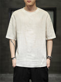 Men's Short Sleeve Crew Neck Simple Shirt