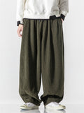 Men's Winter Fashion Loose Floor-Length Corduroy Harem Pants