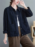 Women's Casual Lapel Single-Breasted Loose Jacket