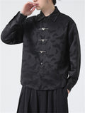 Men's Chinese Style Butterfly Buckle Jacquard Spring Shirt