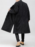 Men's Mid-length Corduroy Oriental Style Thickended Overcoats