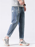 Straight Leg Stretchy Men's Summer  Roll Up Jeans