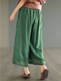 Ladies Double Lining Cotton Linen Lightweight Pants