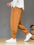 Men's Autumn Mini Square Corduroy Ankle Banded Pants