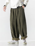 Men's Winter Fashion Loose Floor-Length Corduroy Harem Pants