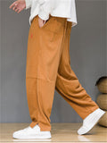 Men's Red Hanzi Embroidery Corduroy Vintage Trousers