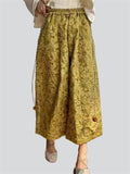 Women's Ginger Yellow Jacquard Lantern Pants for Women