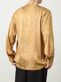 Chinese Knotted Button Jacquard Shirts for Men