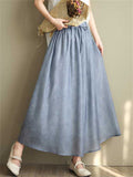 Casual Flowy High-Rise Drawstring Summer Skirt for Women